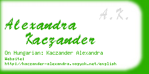 alexandra kaczander business card